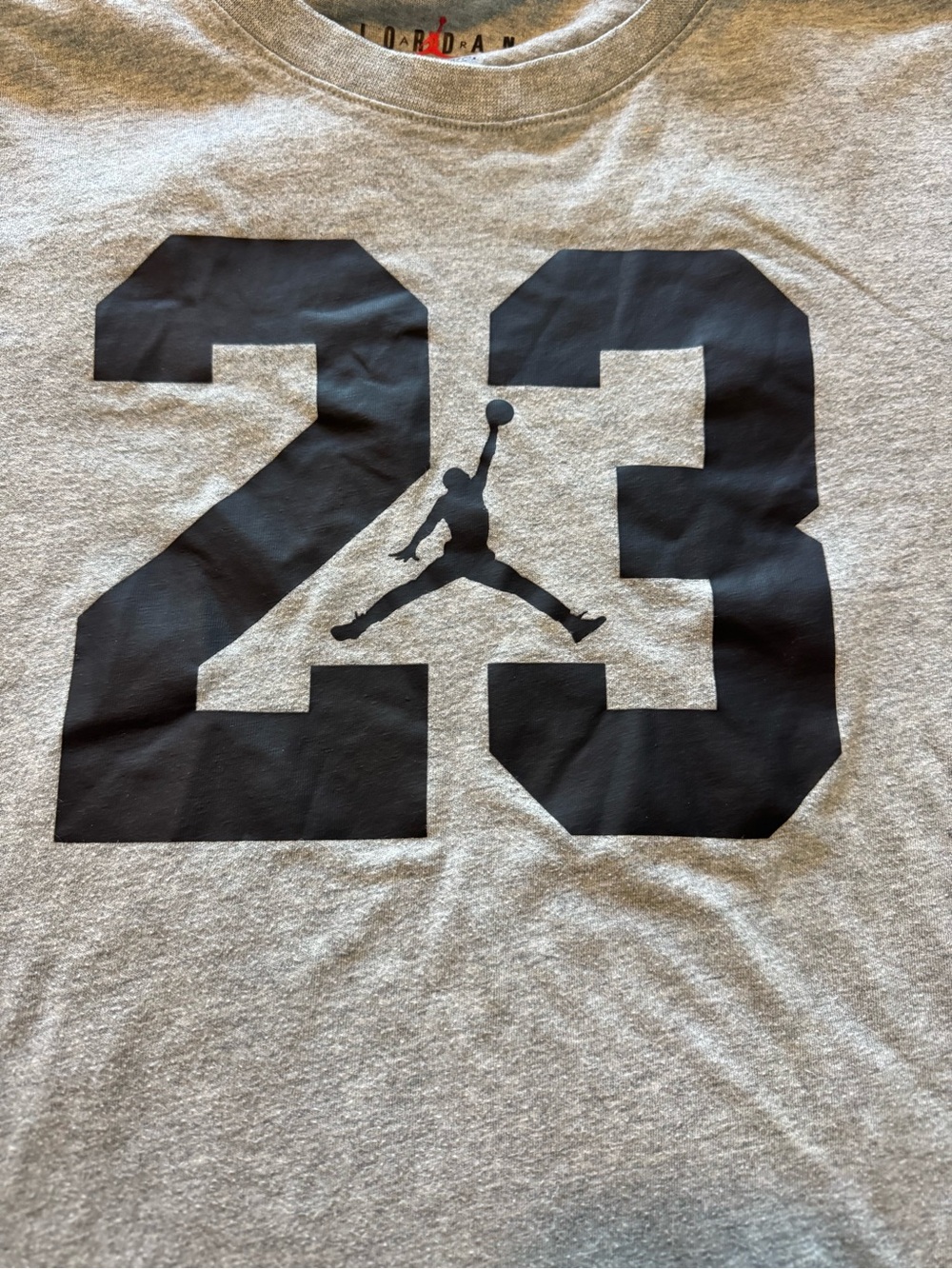 Nike kids Gray Crewneck T-shirt with Black 23 & Jumpman Graphic